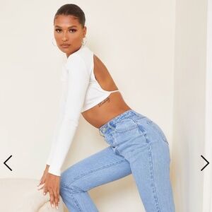 💗PLT Open Back Crop Sleeve Top